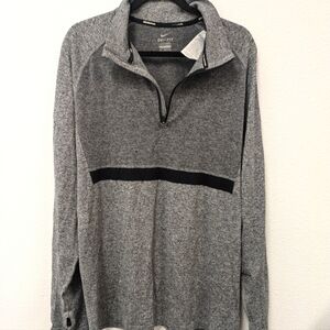 Nike Dri Fit Half Zip Pullover Running Base Shirt Gray Men's sz XXL